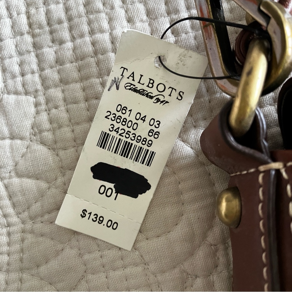NWT Talbots brown leather shoulder bag w/magnetic closure & chain option - Picture 13 of 16
